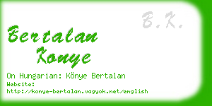 bertalan konye business card